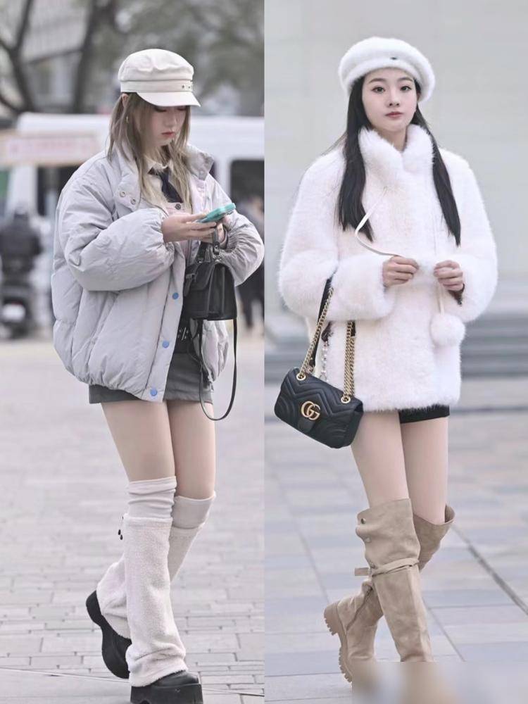 ”大衣、羽绒服齐上阵果然她们最懂冬天！马德里竞技携手K8被北京街拍“暖到了(图9)