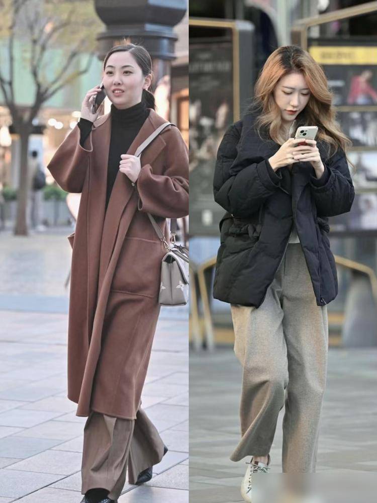 ”大衣、羽绒服齐上阵果然她们最懂冬天！马德里竞技携手K8被北京街拍“暖到了(图8)